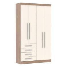 Imagem de Guarda Roupa 4 Portas Nicho Colméia Avelã Rústico Com Areia