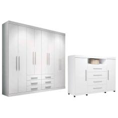 Imagem de Guarda Roupa Master 8.6 + Cômoda Master 2.4 Branco - Santos Andirá