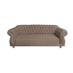 Imagem de Sofá Chesterfield Capitone Elisabeth Suede Bege 2,00cm - Novo Encanto