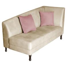Imagem de Recamier Heitor 140cm Com Almofada Lado Esquerdo Sintético Cor Bege-rosa Bebe