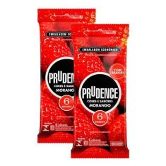 Imagem de Preservativo Prudence Cores e Sabores Morango 6 Unidades  Kit com duas
