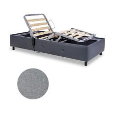 Imagem de Cama Solteiro Motorizada Linho Cinza Claro 100X209x44 Pilati