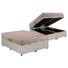 Imagem de Conjunto Box Baú Queen: Colchão Espuma Herval D33 Cannes Double Face +