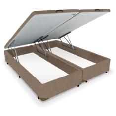 Imagem de Cama Box Cosmopolita QUEEN SIZE Bipartido Baú Frontal Pistão Canvas Pa