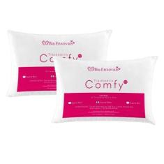 Imagem de Kit 02 Travesseiros Comfy Suporte Médio - Branco  - Bia Enxovais