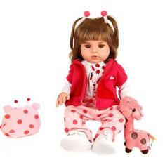 Imagem de Boneca Bebê Reborn Girafinha Menina De Pano 48cm + Pelucia - Cegonha R