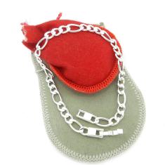 Imagem de Pulseira Masculina 23Cm 6Mm Largura Folheada Prata Pl106