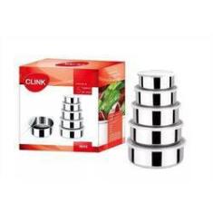 Imagem de Potes 5 Peças Com Tampa Tigelas Inox Plástica Vedado