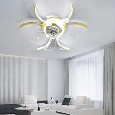 Imagem de Ventiladores de teto com luzes e aplicativo de controle remoto silencioso 3 cores reguláveis led moderno ventilador luz dc ventilador de teto reversível de 6 velocidades com lâmpada inverno