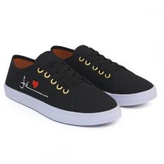 Imagem de Tênis Casual Básico Com Bordado Na Lateral Amanda Resende Para o Dia a Dia