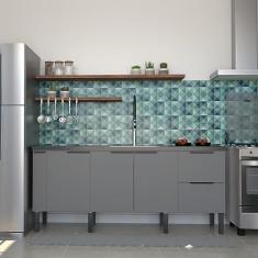 Imagem de Balcão para Cozinha 3 Portas 3 Gavetas Cisne Cozimax Cinza