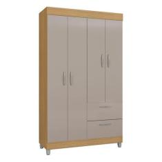 Imagem de Guarda Roupa Solteiro Tóquio 4 Portas Damasco Off White - Poquema - Po