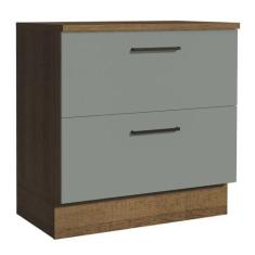 Imagem de Balcão 80 cm 2 Gavetas Rustic/cinza Agata Madesa