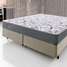 Imagem de Cama Box King Size 193x203 Alpha Bege com Colchão Mola Ensacada