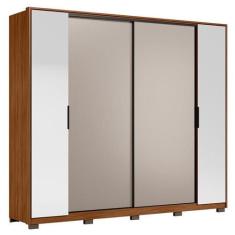 Imagem de Guarda Roupa Casal Laredo Nogueira Nude Prime Tx Flex Com Espelho E Pé