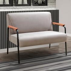 Imagem de Namoradeira Decorativa Braços Fixo Jade Cinza Capuccino