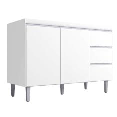 Imagem de Balcão de Cozinha para Pia Andréia 120cm sem Tampo Cor Branco - ajl Móveis