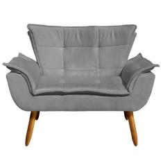 Imagem de Namoradeira Opala Suede Grafite P s Palito Castanho D'rossi