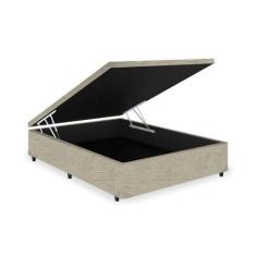 Imagem de Cama Box Baú Frontal casal padrão Cosmopolita Basic Bege - 138x188