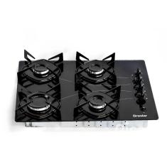 Imagem de Cooktop 4 Bocas Braslar Pop A Gás Acendimento Automático Preto Bivolt