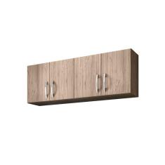 Imagem de Armário Aéreo Para Cozinha Com 4 Portas 150 Cm Estrutura Mdp Castanho/avelã