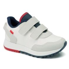 Imagem de Tênis Infantil Klin Walk 216 Branco/Marinho/Vermelho-Masculino