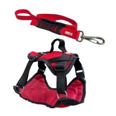 Imagem de Peitoral Modelo Safari com Guia para Cachorro - Tamanho G (Vermelho)