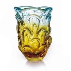 Imagem de Vaso de Murano Com Aspente São Marcos - Cristal  e Âmbar 26cm