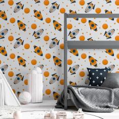 Imagem de Papel De Parede Adesivo Espaço Foguete N06209 Rolo 0,58X3M