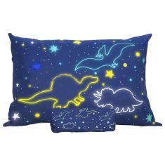 Imagem de Jogo De Cama Portallar Solteiro Malha Mista Joy Dinossauros 2 Peças Azul