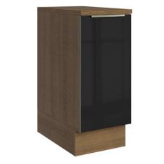 Imagem de Balcão 35 cm 1 Porta Rustic/preto Lux Madesa
