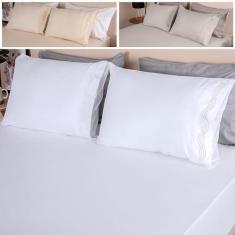Imagem de Jogo de Cama Casal 3 Peças Micro Percal 300 Fios Bordado - BF Colchões