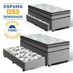 Imagem de Cama Box com Colchão Espuma D33 Pillow In Anjos Ortosleep + Auxiliar de Molas Unique Solteiro 88cm