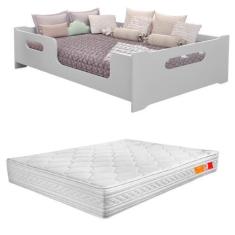 Imagem de Cama Montessori Casal 193X143 Com Grade Proteção Com Colchão - Anyben