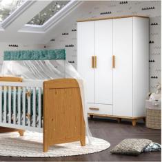 Imagem de Guarda Roupa Infantil 3 Portas 1 Gaveta Candy Serpil Baby Branco / Imb