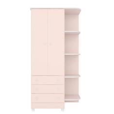 Imagem de Guarda-Roupas Infantil 2 Portas 3 Gavetas E Nichos Encanto Feliz -Rosa