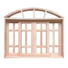 Imagem de Janela de Madeira Vitro de Correr Grécia Em Arco Padrão Cedro Batentes