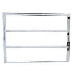 Imagem de Basculante Alumínio 3 Folhas MGM Soft 80cmx80cm Requadro 2,5cm Vidro Mini Boreal Branco