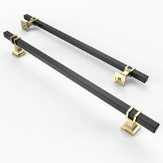 Imagem de Asidrama Pacote com 10 puxadores de armário de cozinha pretos e dourados foscos de 288 mm, puxadores de armário de cozinha para puxadores de gaveta de armário