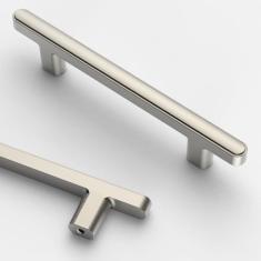 Imagem de Asidrama Pacote com 10 puxadores de armário de cozinha de níquel acetinado escovado de 96 mm, puxadores de armário de cozinha para puxadores de gaveta de armário