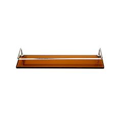 Imagem de Porta Shampoo Reto Em Vidro Bronze Lapidado - Aquabox - 40cmx9cmx8mm
