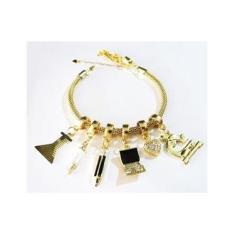 Imagem de Pulseira Com Berloques Biomedicina Química Folheado 18k