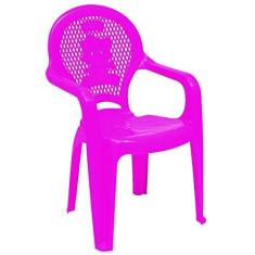 Imagem de Cadeira Plástica Monobloco com Braços Infantil Estampada Catty, Tramontina, Rosa