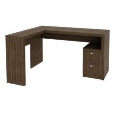 Imagem de Mesa com 2 Gavetas para Escritório Home Office ME4129 MDP Nogal G69 - Gran Belo