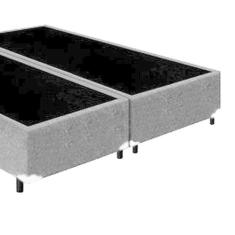 Imagem de Cama Box Queen Colchão Molas Bonnel + Box Bipartido Cinza
