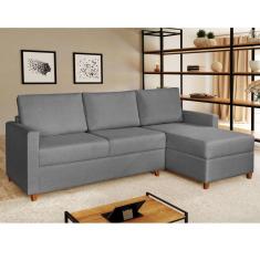 Imagem de Sofá 3 Lugares com Chaise Moov Yescasa Cinza Escuro