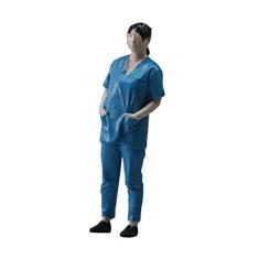Imagem de Almencla 1/32 Doctor Figures 1/32 Scale Models Figurine DIY Layout Scenery Accs 1:32 Doctor Figurine for DIY Projects Dollhouse Decor DIY Scene, Blue Female