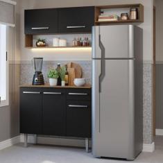Imagem de Armário de Cozinha Compacta 165cm Rustic/preto Emilly Madesa 08
