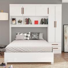 Imagem de Guarda Roupa Modulado Com Cama Paris 5 Portas 2 Gavetas Branco