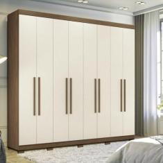 Imagem de Guarda-roupa 8 Portas 4 Gavetas Master New com Pés Jatobá/areia